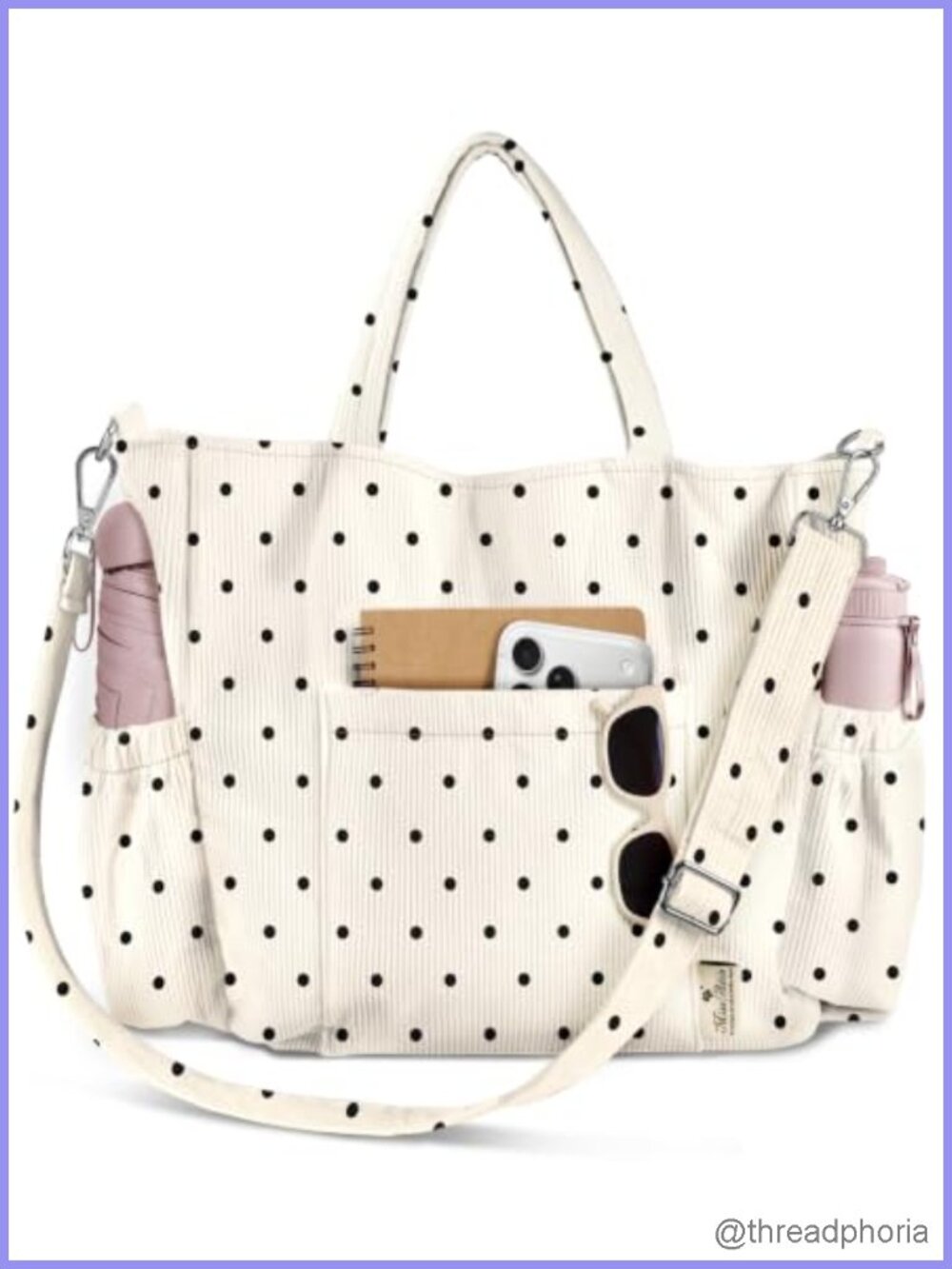 Womens Corduroy Crossbody Tote Bag Fits 15in Laptop Shoulder Bag